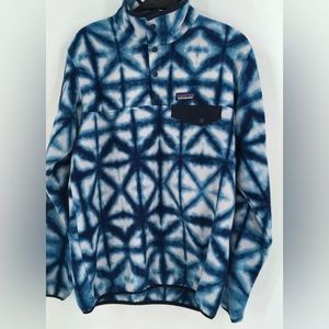 Patagonia Synchilla Shibori Snap T Tye Dye Fleece Pullover Sweater